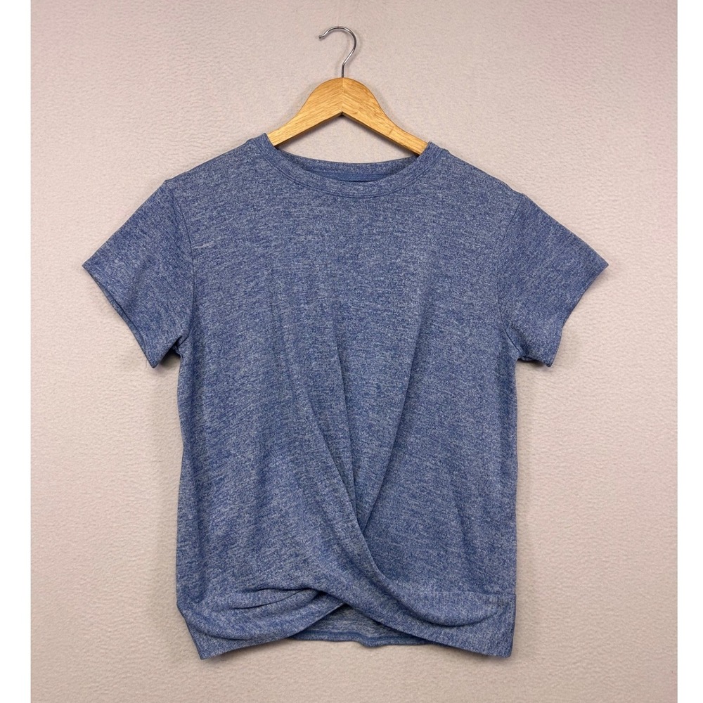 Casual Athleisure Eddie Bauer Womens Small Blue Twist Front Short Sleeve T-Shirt